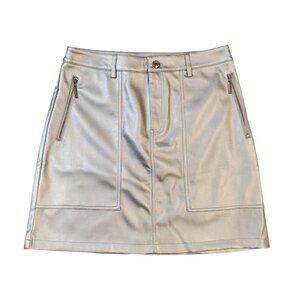 Marc New Yor Metallic Silver Mini High Rise Skirt Womens Size 10 NWT